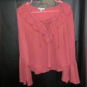Charlotte Russe long sleeve lace up top